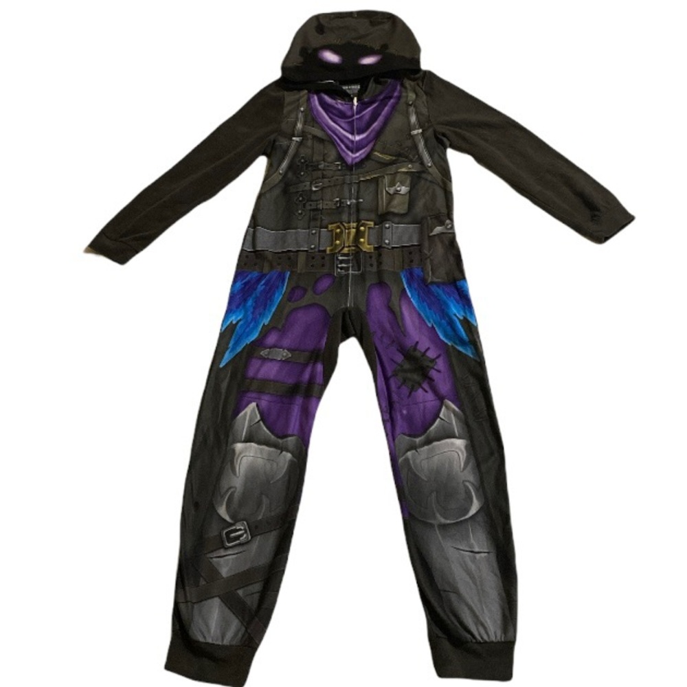 Fortnite hooded sleeper pajamas purple raven